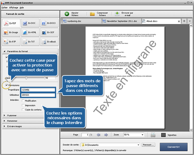 Comment convertir les fichiers DOC/DOCX dans le format PDF? Etape 3