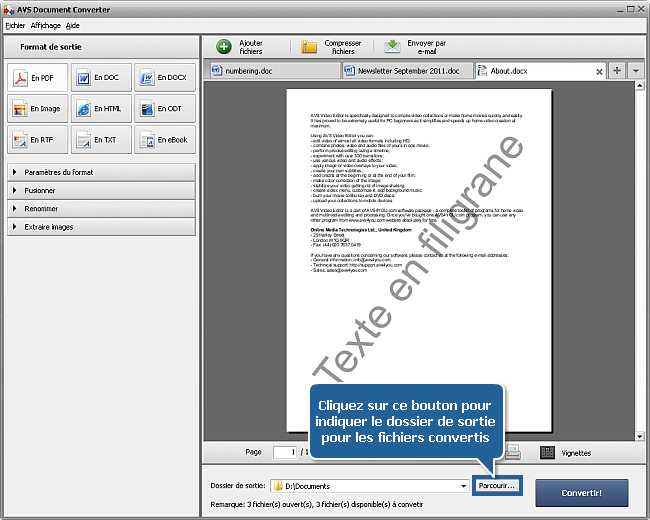 Comment convertir les fichiers DOC/DOCX dans le format PDF? Etape 7
