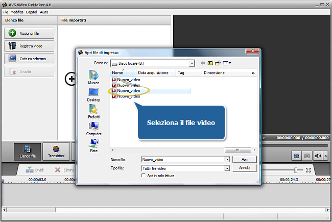 Come dividere il video usando AVS Video ReMaker. Passo 2