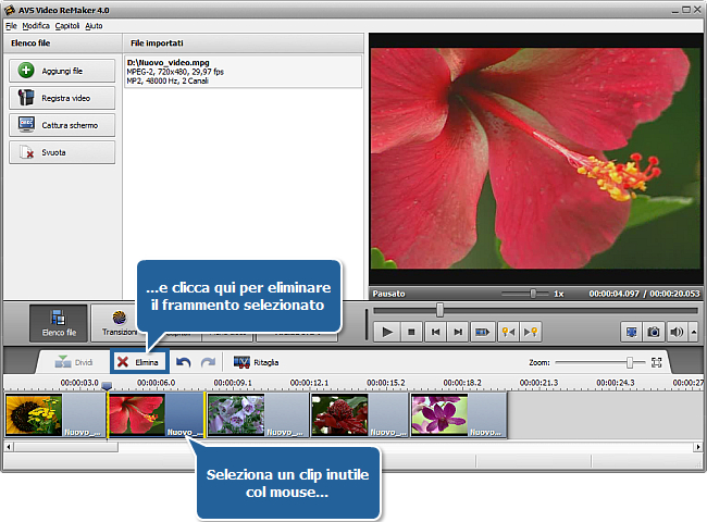Come dividere il video usando AVS Video ReMaker? Passo 4