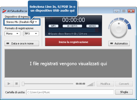 Come riversare vecchie registrazioni? Passo 2