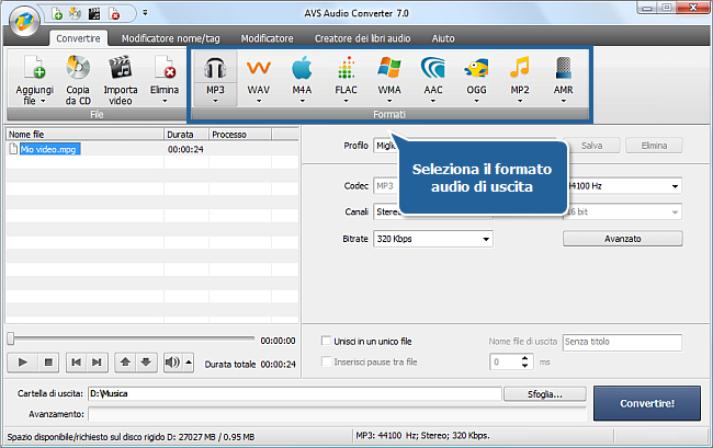 Come si fa a trasferire un audio dal tuo file video con AVS Audio Converter? Passo 4
