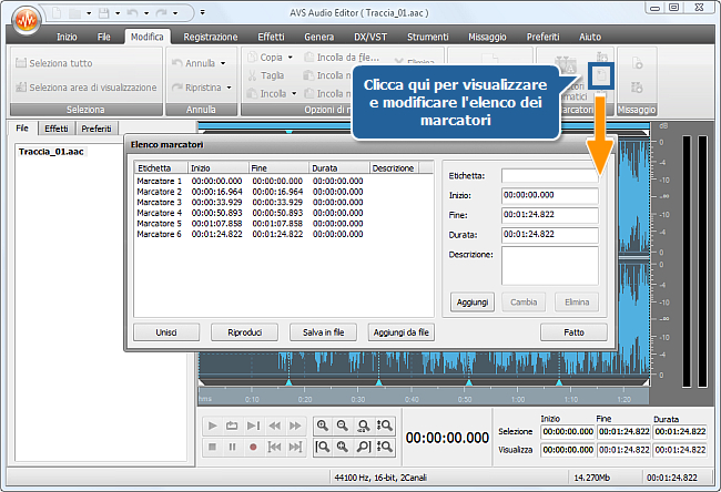 Come dividere un file audio in tracce separate con AVS Audio Editor? Passo 3