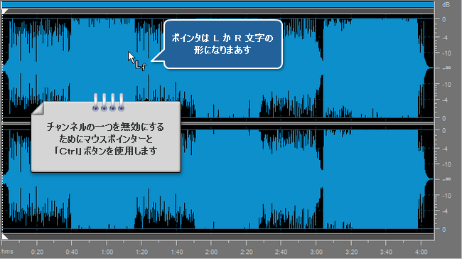 AVS Audio Editor で個々のチャネルを編集する方法。ステップ 3